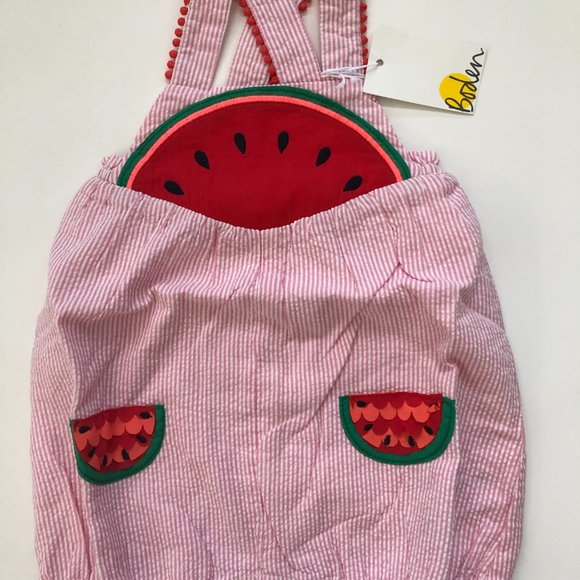 NWT Mini  Boden Fun Ticking Watermelons Romper - Picture 4 of 4